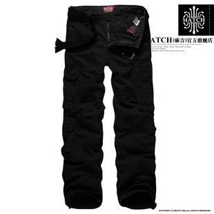  match麻吉冬季男装工装裤 纯棉多袋裤户外宽松休闲裤子长裤3316A