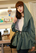 South Korea Shopping shall spring new Korean version of the new the WH020 hooded windbreaker Slim was thin short coat female