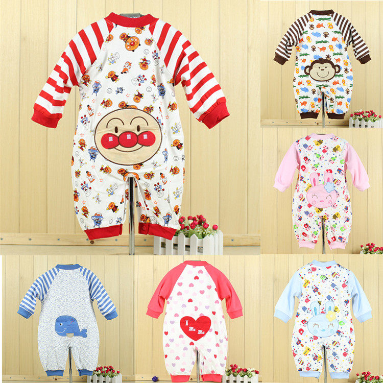 今日包邮夏款宝宝新生儿纯棉系列婴儿长袖连体衣哈衣爬服春秋爬衣