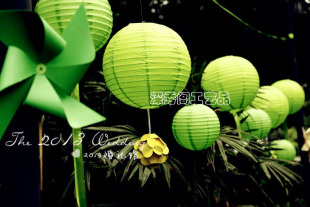  深秀阁灯具(彩色圆形30cm)纸灯笼吊灯罩活动灯笼婚庆灯笼宜家纸灯