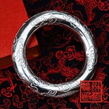 手工定制【贵州印象】999千足银纯银手镯子手环银饰首饰品 大龙凤