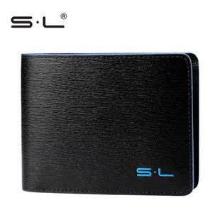  SL男士牛皮撞色皮夹DIY定制多功能韩版钱包男 情人节创意惊喜礼物