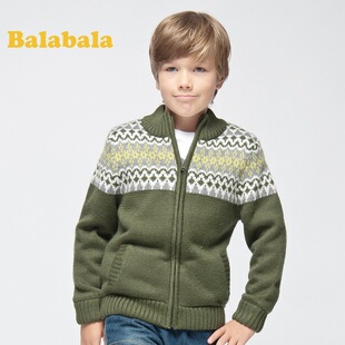  巴拉巴拉balabala男中童针织便服冬装儿童毛衣