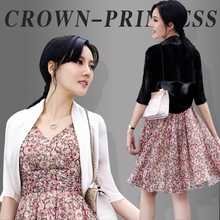 CROWN-PRINCESS 欧洲站 防晒开衫 空调衫 黑白色 真丝小披肩P006