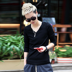 男士休闲小衫韩版修身...