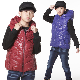  冬装中大儿童男童宝宝休闲夹棉马甲背心外套韩版棉袄 2070