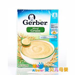  进口美国嘉宝米粉3段混合谷物米糊富含钙铁锌Vc454g 8+婴幼儿