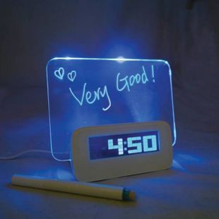 正品好时达HSD1140A荧光留言板时钟|荧光笔|彩色背光万年历