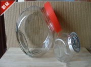 1400ml4000ml扁鼓储物罐大扁鼓玻璃瓶，玻璃罐防潮密封罐，带盖玻璃罐