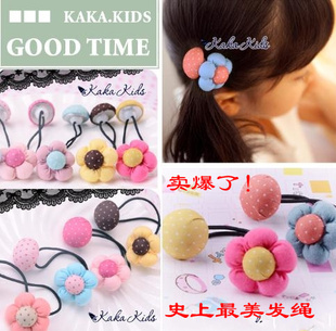  韩版韩国发饰 五瓣花发圈发绳头绳皮筋 儿童女宝宝头饰发饰满包邮