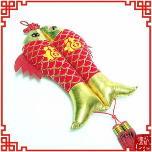  新款 小号 精品绒布亮片 年年有余 中国结挂件 特价秒杀