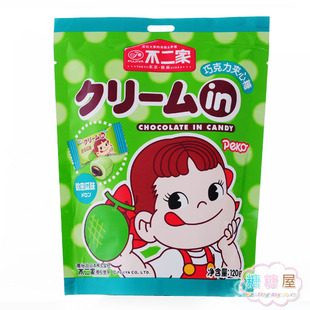  糖糖屋食品不二家巧克力夹心棒棒糖哈密瓜味糖果零食120(140)g
