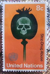 联合国 (纽约) 1973年 罂粟壳和颅骨 如图1枚(禁