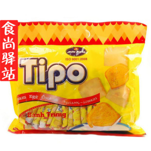  越南进口零食品特产友谊牌tipo鸡蛋牛奶味面包干白巧克力饼干300g