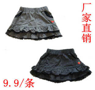  春秋装女童装蕾丝边蛋磨毛糕裙半身裙春秋超短儿童潮款裙子