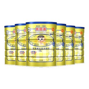  贝因美 冠军宝贝2段宝宝成长配方奶粉 1000克g 一箱6罐装