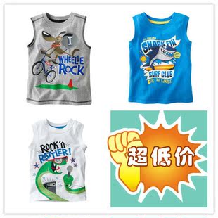  外贸童装 JUMPING BEANS童装 男童无袖背心T恤 宝宝夏款儿童T恤