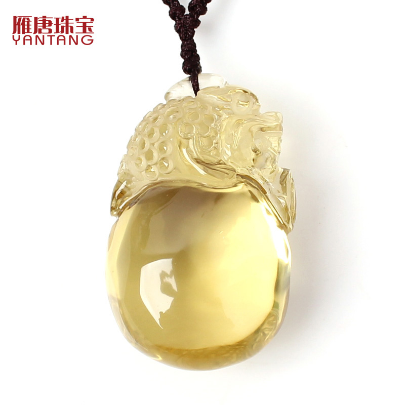 雁唐 天然水晶黄水晶有求必应貔貅吊坠 男项坠项链女饰品生日礼品 雁唐 天然水晶黄水晶有求必应貔貅吊坠 男项坠项链女饰品生日礼品
