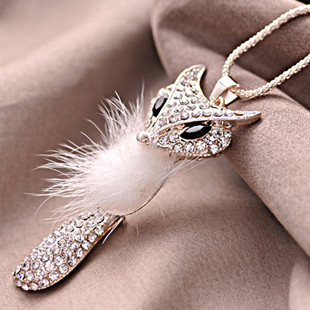  全国包邮K075 缀好饰品 韩版新款小猫狐狸复古多层毛衣链时尚水钻