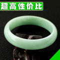 A货翡翠玉镯 冰种手镯 天然满绿翡翠玉镯子浅绿 带证书 珍稀缘