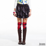 太平鸟女装旗舰店正品 JEANS 2012春季新品多裁片短裙AK1110688