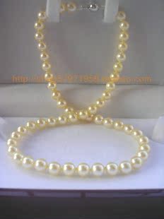 浅金色7-7.9mm海水珍珠项链 周六福珠宝 珍珠