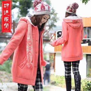  冬装新款韩国公主甜美少女淑女中学生装加厚抓绒棉袄棉衣外套