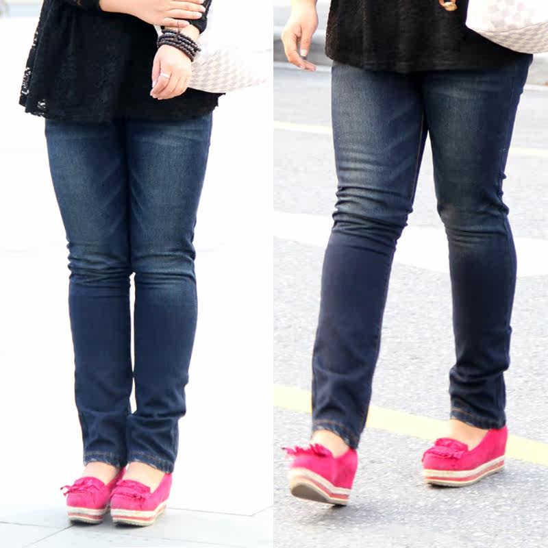 胖mm牛仔裤加大码长裤<em>适合</em>胖人<em>穿</em>的<em>裤子胖妹</em>