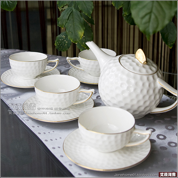 【简爱家居】高尔夫9头茶具|新奢华|浮雕|潮州在类目 餐饮具, 茶具, 整套茶具中 - 来自Buy2taobao.com提供专业的淘宝代购服务