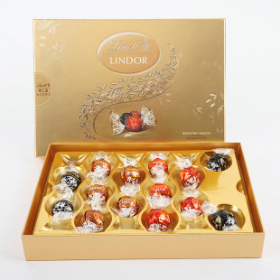  进口Lindt瑞士莲软心球巧克力礼盒 Lindor混合口味168g 生日礼物