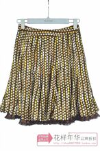 C72B315 <span class=H>纤牌</span>纤K&CH剪标专柜<span class=H>正品</span><span class=H>女装</span>啡色圆点蕾丝中裙 不退换