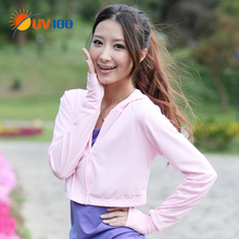(台湾馆UV100)2012夏季新品防紫外线女式连帽短外套防晒衣#12002