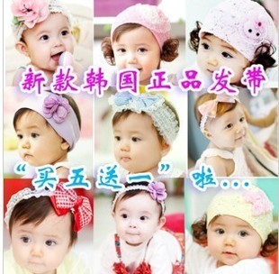  买5送1女孩头饰发饰 宝宝发夹发卡 韩国儿童假发箍 拍照婴儿发带