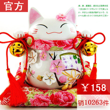 日本正版 道乐堂招财猫 大花季 大号 陶瓷摆件/储蓄罐/开业/樱花