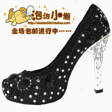 2011MIUMIU单鞋L090201闪钻宝石超高跟防水台特价