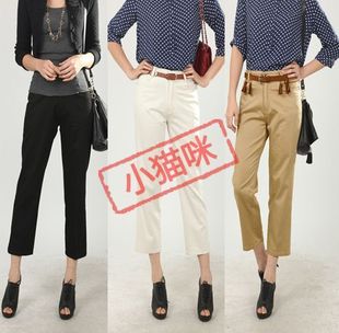  春装新款女裤 薄款休闲裤女九分裤高腰大码女长裤