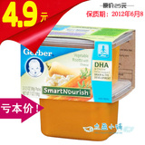 【秒杀价12年6月】美国嘉宝2段6个月DHA有机奶酪蔬菜米糊 G384