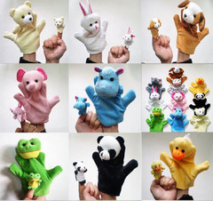 儿童熊猫毛绒狗兔手偶玩具动物