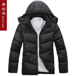  新约伯包邮中老年男装冬装加厚棉衣中年外套中长款带帽棉服爸爸装