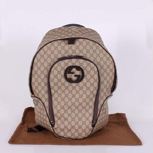  高档奢华 新款 GUCCI/女士包古奇书包双肩包-223705啡色PUC