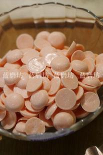  【50g纯可可脂巧克力币】手工DIY巧克力散装/原料（桃色水蜜桃味