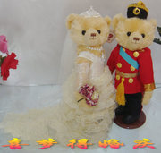 创意结婚礼物婚纱熊毛绒玩具婚庆新婚压床娃娃一对布玩偶情侣公仔