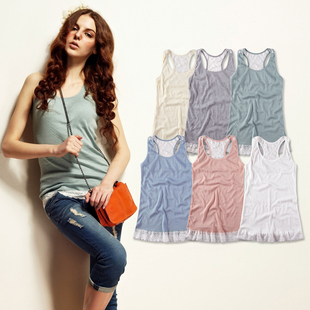  妖精的口袋【ELF SACK】时光碎片~蕾丝修身显瘦女士背心吊带