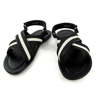  Bally 春夏新款 英伦 织带牛皮 套趾 凉鞋男鞋 1237黑