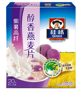  桂格紫薯高纤味醇香燕麦片 精选澳洲燕麦新西兰奶粉540g（20包）