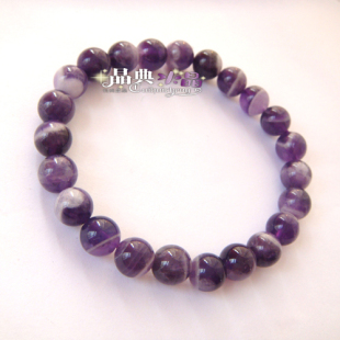  秒杀特价 纯天然巴西梦幻紫水晶手链8-10MM爱情守护石