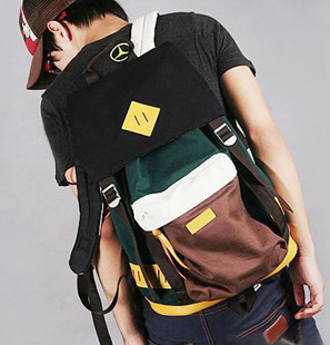  韩版男包新款男式休闲包帆布包男士双肩包后背包男生包运动包