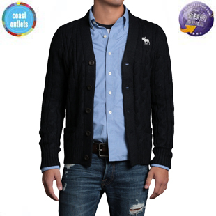 美国代购正品AF男秋冬厚款<em>羊毛</em>衫粗<em>织</em>毛衣修