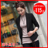 2012新款春秋装 韩版女士黑色修身长袖大码小西装西服 短款外套女