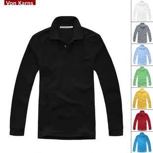  男装秋冬新品polo衫男长袖t恤男翻领 保罗衫男士polo男款秋装